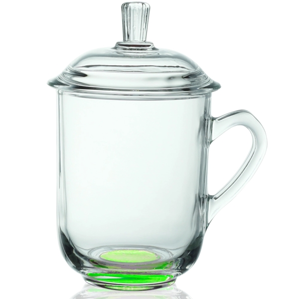 13 oz. Brisk Glass Coffee or Tea Mugs with Lids... from ASI 39552 BEL Promo