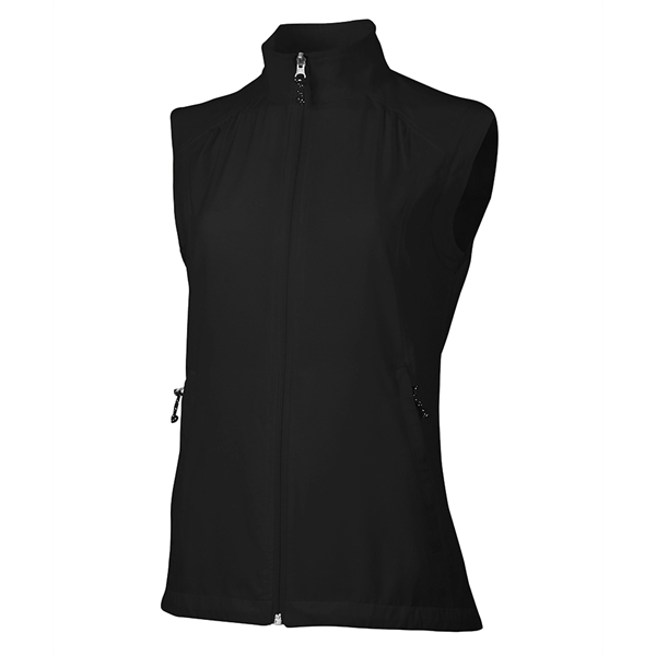 Women's 94/6 polyester and spandex blend Pack-N-Go vest with zippered front... from ASI 44620 Charles River Apparel