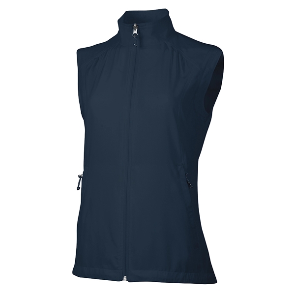 Women's 94/6 polyester and spandex blend Pack-N-Go vest with zippered front... from ASI 44620 Charles River Apparel
