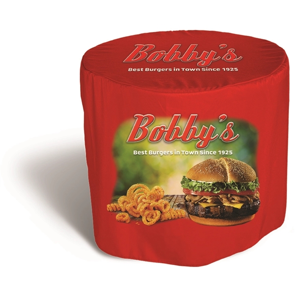 31.5" x 43" 300 Denier wrinkle-resistant polyester fitted cover for round... from ASI 36558 Aprons, Etc.