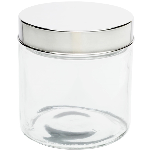 27 oz. promotional glass candy jar with iron lid.... from ASI 39552 BEL Promo
