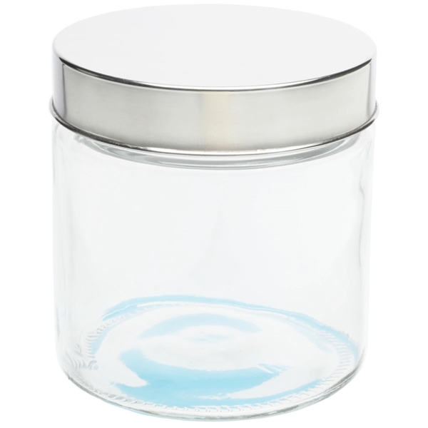 27 oz. promotional glass candy jar with iron lid.... from ASI 39552 BEL Promo