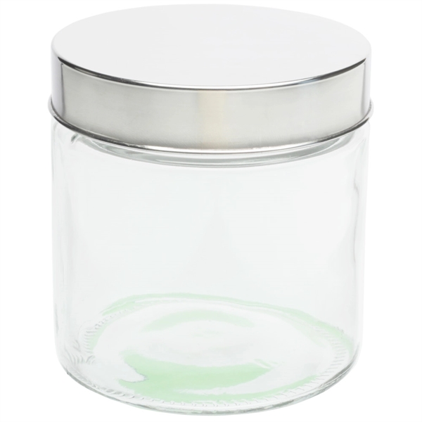 27 oz. promotional glass candy jar with iron lid.... from ASI 39552 BEL Promo