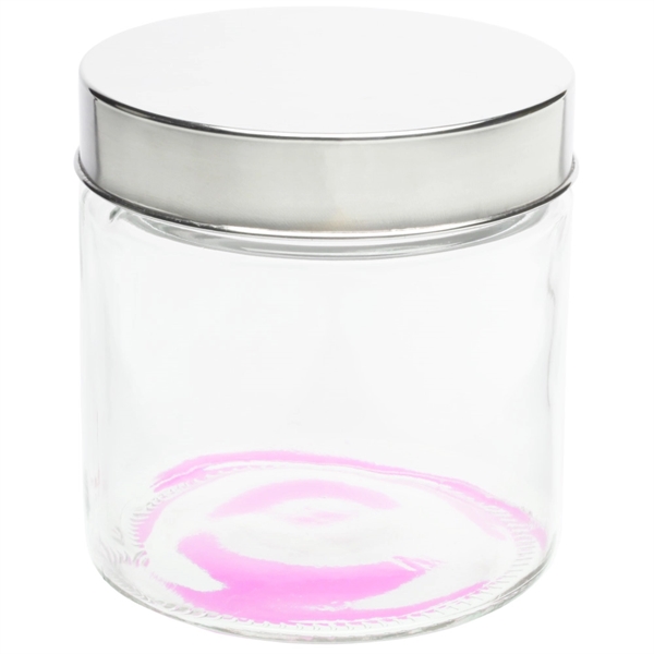 27 oz. promotional glass candy jar with iron lid.... from ASI 39552 BEL Promo
