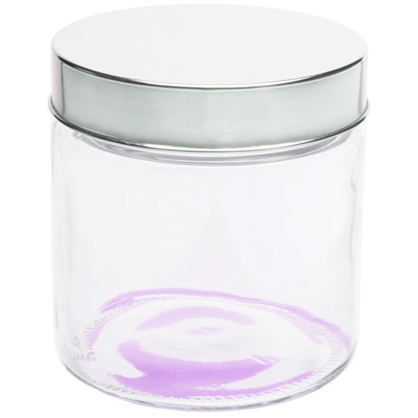 27 oz. promotional glass candy jar with iron lid.... from ASI 39552 BEL Promo