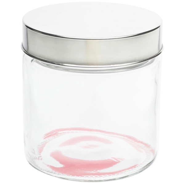 27 oz. promotional glass candy jar with iron lid.... from ASI 39552 BEL Promo