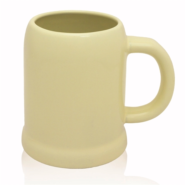 24 oz. beige ceramic beer mug with a straight body and... from ASI 39552 BEL Promo