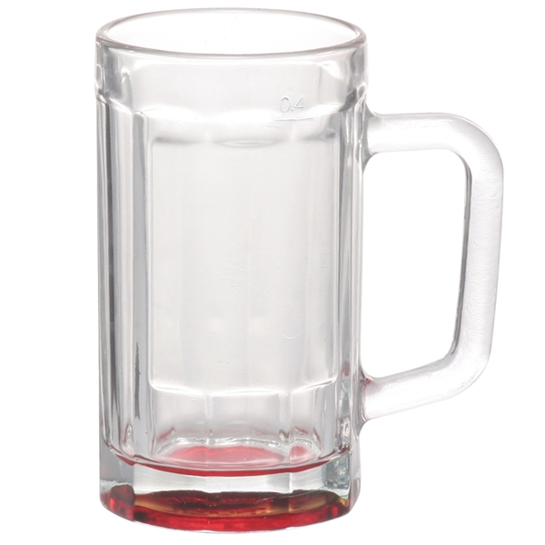 15 oz. beveled glass sports beer mug with center squared printing... from ASI 39552 BEL Promo
