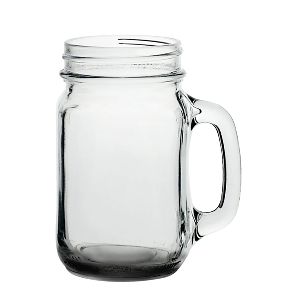Clear glass mason jar style traditional mug with handle, 16 oz.... from ASI 39552 BEL Promo