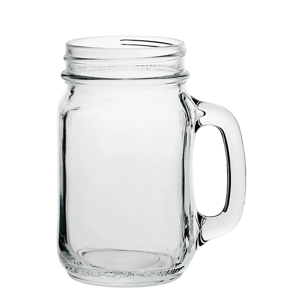 Clear glass mason jar style traditional mug with handle, 16 oz.... from ASI 39552 BEL Promo