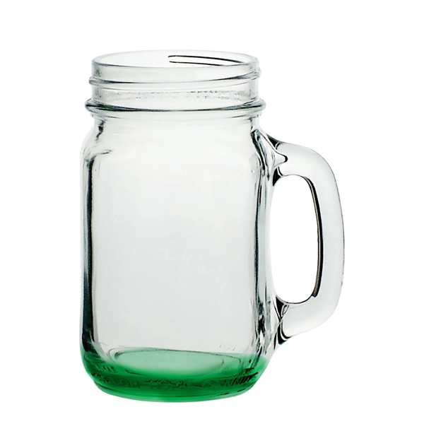 Clear glass mason jar style traditional mug with handle, 16 oz.... from ASI 39552 BEL Promo