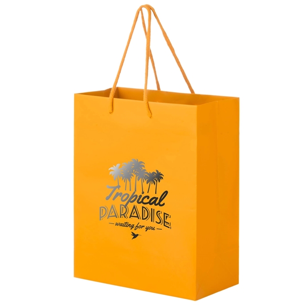 8" x 4" x 10" European style matte paper shopping bag... from ASI 35290 American Ad Bag Co