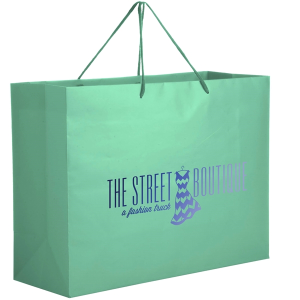 13" x 5" x 10" matte laminated paper Euro-style shopping bag... from ASI 35290 American Ad Bag Co