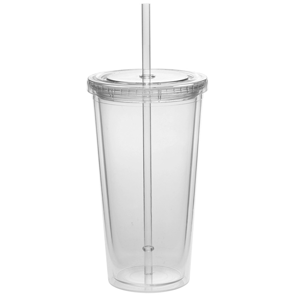 20 oz. double wall acrylic tumbler with straw; 7.85" H x... from ASI 39552 BEL Promo
