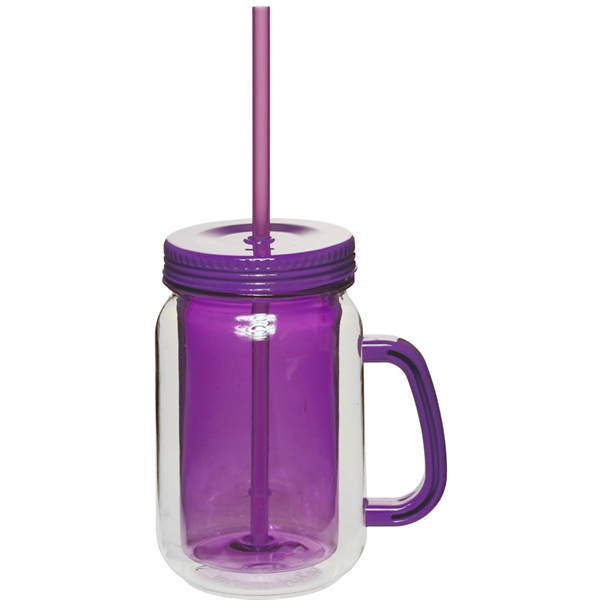 Double wall mason jar with handle, 17 oz.... from ASI 39552 BEL Promo