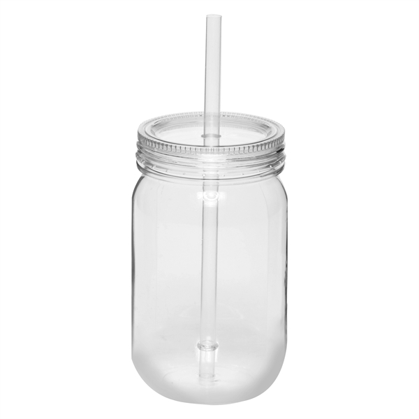 24 oz. plastic mason jars with straw.... from ASI 39552 BEL Promo