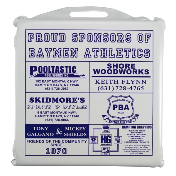 Thick, durable 10 mil. phthalate-free vinyl seat cushion with a built-in... from ASI 77280 Pepco Poms / Pepco Poms