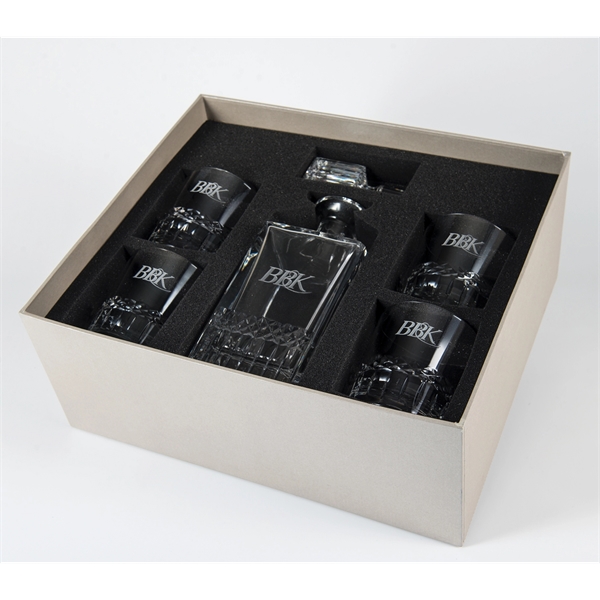 Exception five-piece bar set with 32 ounce decanter and set of... from ASI 62985 J. Charles