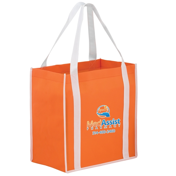 12" x 8" x 13" non-woven polypropylene two-tone tote with gusset... from ASI 35290 American Ad Bag Co