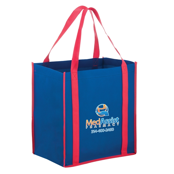 12" x 8" x 13" non-woven polypropylene two-tone tote with gusset... from ASI 35290 American Ad Bag Co