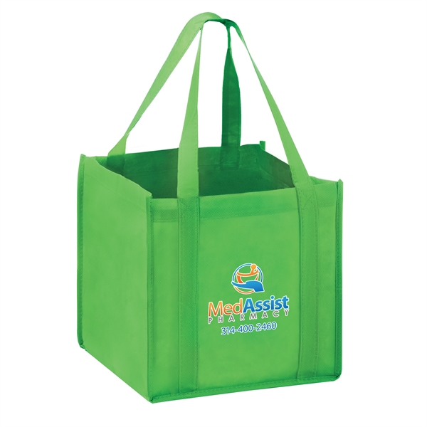 10" x 10" x 10" non-woven polypropylene tote with poly board... from ASI 35290 American Ad Bag Co
