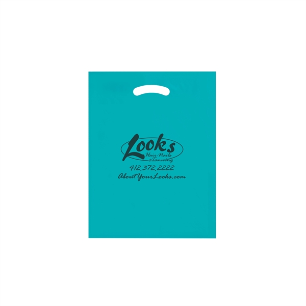 12" x 15" x 3" LDPE plastic bag with die-cut fold... from ASI 35290 American Ad Bag Co