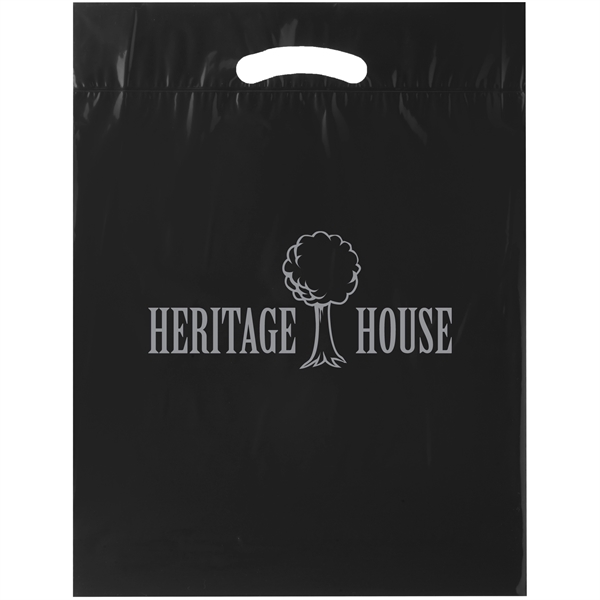 12" x 15" x 3" LDPE plastic bag with die-cut fold... from ASI 35290 American Ad Bag Co