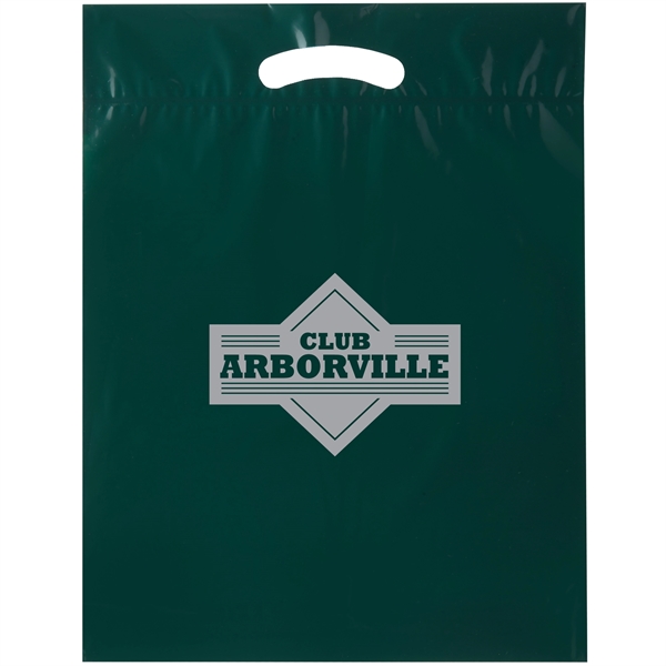 12" x 15" x 3" LDPE plastic bag with die-cut fold... from ASI 35290 American Ad Bag Co