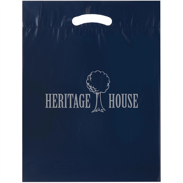 12" x 15" x 3" LDPE plastic bag with die-cut fold... from ASI 35290 American Ad Bag Co