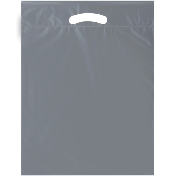 12" x 15" x 3" LDPE plastic bag with die-cut fold... from ASI 35290 American Ad Bag Co