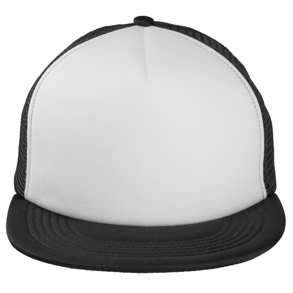 Optimized Summary Five panel unstructured trucker hat made of polyester and... from ASI 39552 BEL Promo