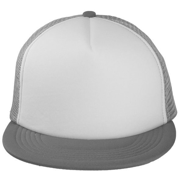 Optimized Summary Five panel unstructured trucker hat made of polyester and... from ASI 39552 BEL Promo