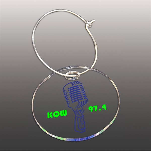 1/16" thick clear acrylic wine charms with a silver ring and... from ASI 72521 Morris Magnets