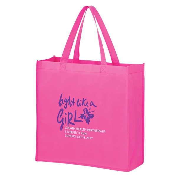13" x 5" x 13" non-woven polypropylene Breast Cancer awareness tote... from ASI 35290 American Ad Bag Co