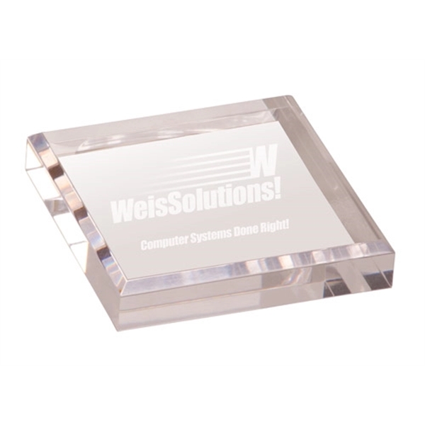 3.75" x 3.75" x 0.75" acrylic paperweight.... from ASI 92531 Unique Custom Products / UCP