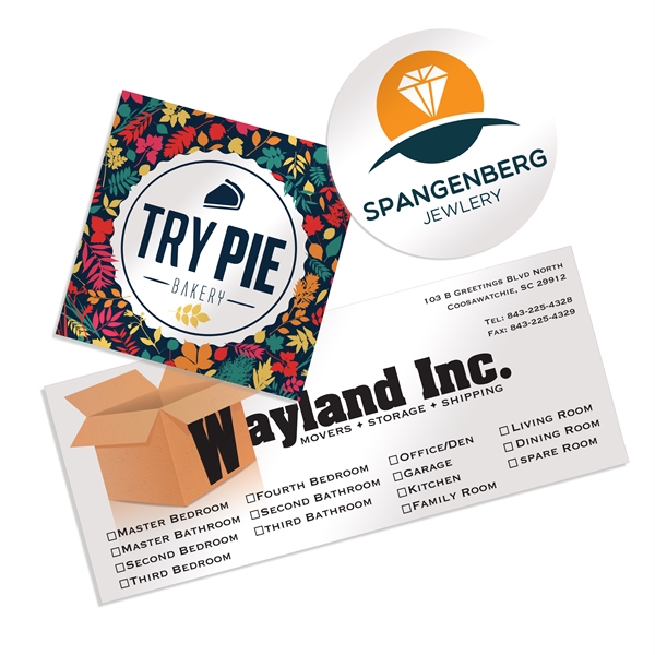 4 mil thick glossy vinyl sticker in wide range of custom... from ASI 62088 IDProductsource