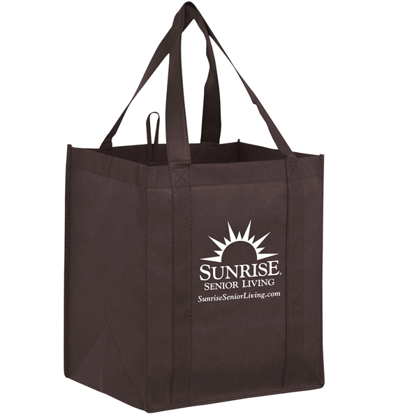 12" x 8" x 13" non-woven polypropylene grocery tote with gusset,... from ASI 35290 American Ad Bag Co