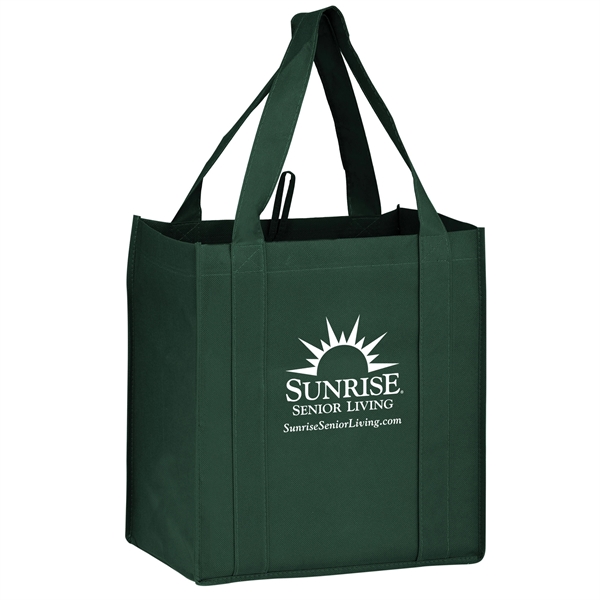 12" x 8" x 13" non-woven polypropylene grocery tote with gusset,... from ASI 35290 American Ad Bag Co