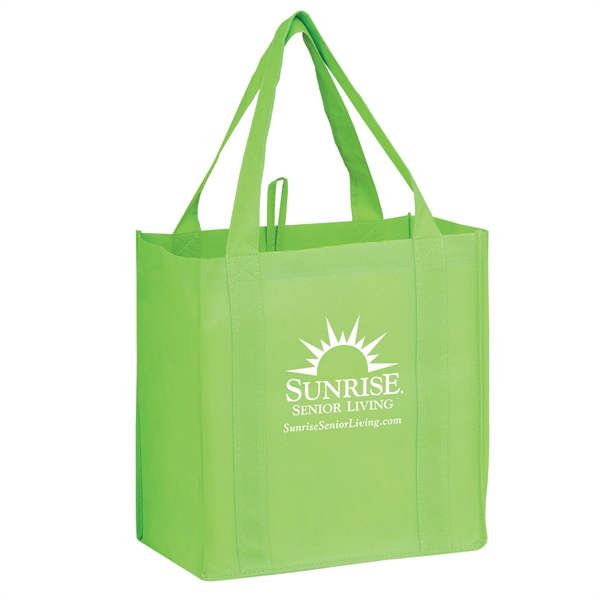 12" x 8" x 13" non-woven polypropylene grocery tote with gusset,... from ASI 35290 American Ad Bag Co