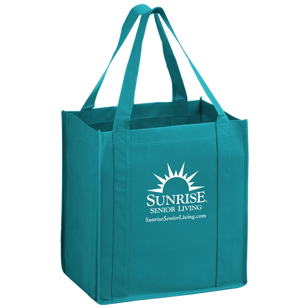 12" x 8" x 13" non-woven polypropylene grocery tote with gusset,... from ASI 35290 American Ad Bag Co
