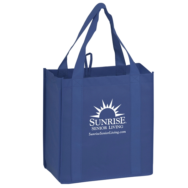 12" x 8" x 13" non-woven polypropylene grocery tote with gusset,... from ASI 35290 American Ad Bag Co