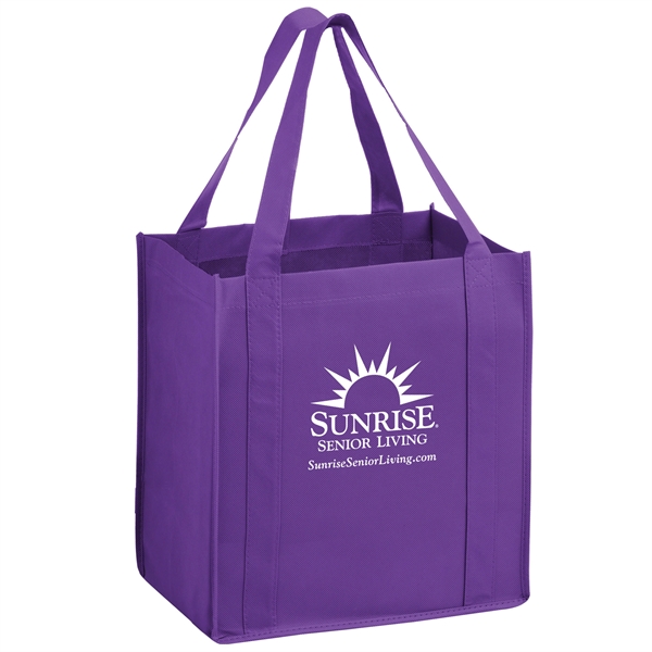 12" x 8" x 13" non-woven polypropylene grocery tote with gusset,... from ASI 35290 American Ad Bag Co