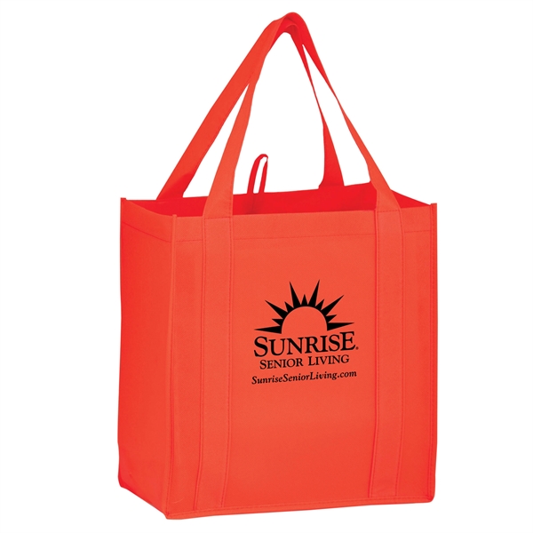 12" x 8" x 13" non-woven polypropylene grocery tote with gusset,... from ASI 35290 American Ad Bag Co