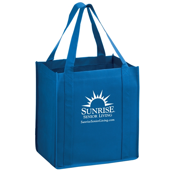 12" x 8" x 13" non-woven polypropylene grocery tote with gusset,... from ASI 35290 American Ad Bag Co