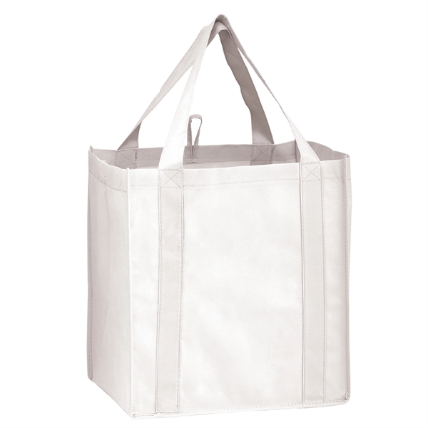 12" x 8" x 13" non-woven polypropylene grocery tote with gusset,... from ASI 35290 American Ad Bag Co