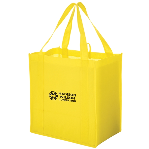 12" x 8" x 13" non-woven polypropylene grocery tote with gusset,... from ASI 35290 American Ad Bag Co