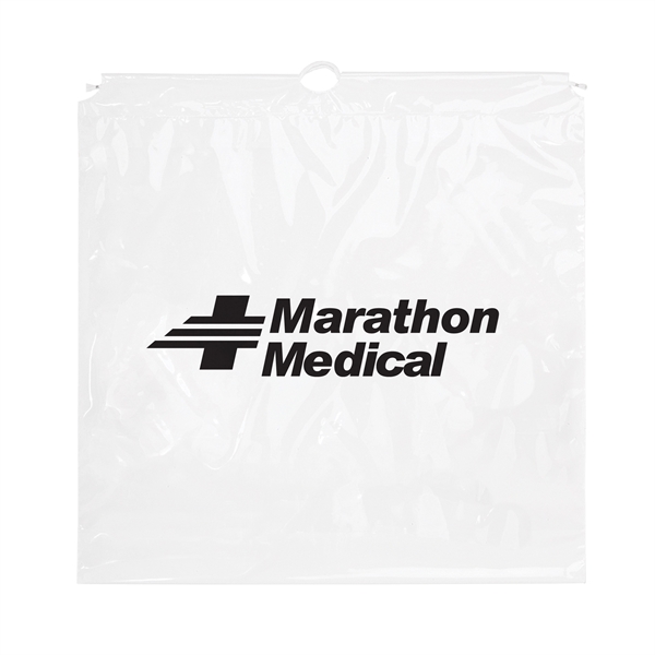 20" x 20" x 4" LDPE plastic bag with cotton drawstring... from ASI 35290 American Ad Bag Co