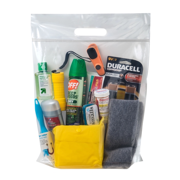 12" x 12" x 6" clear LDPE plastic bag with oval-shaped... from ASI 35290 American Ad Bag Co