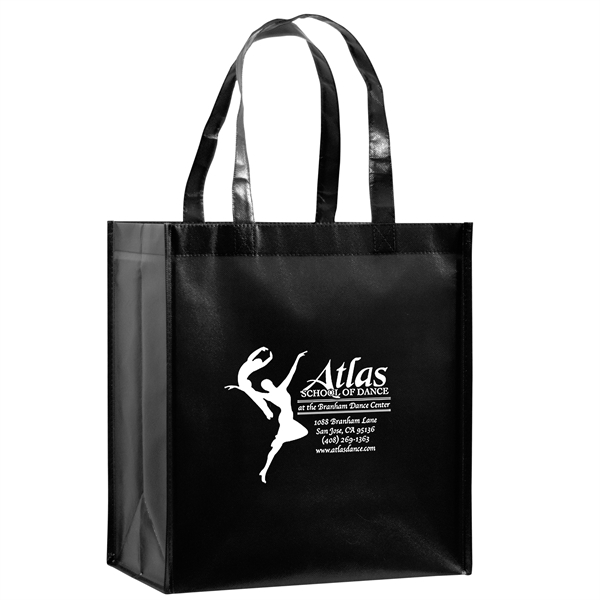12" x 8" x 13" glossy metallic non-woven PP laminated tote... from ASI 35290 American Ad Bag Co