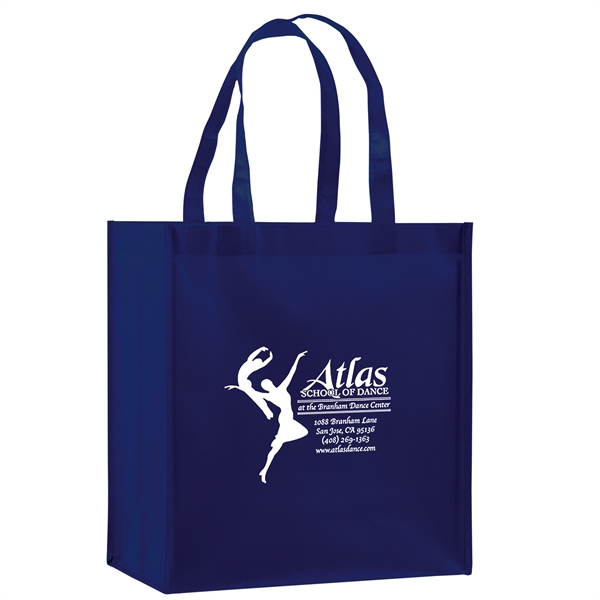 12" x 8" x 13" glossy metallic non-woven PP laminated tote... from ASI 35290 American Ad Bag Co